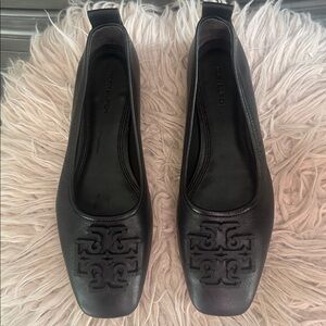Tory Burch Black Leather Flats